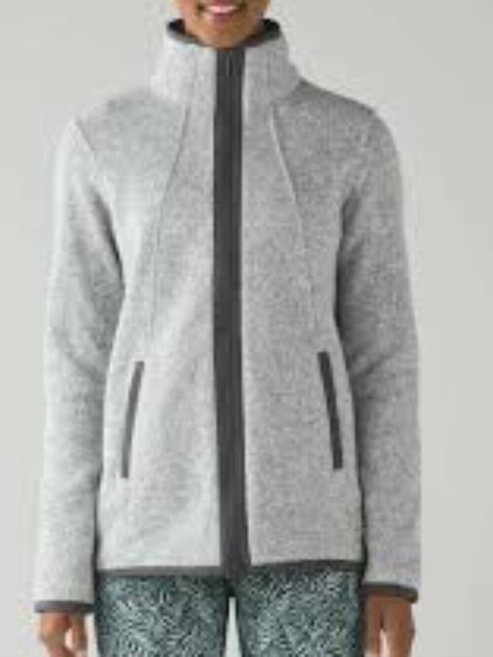 Lululemon Heather Gray Full-Zip Fleece Jacket Sz M